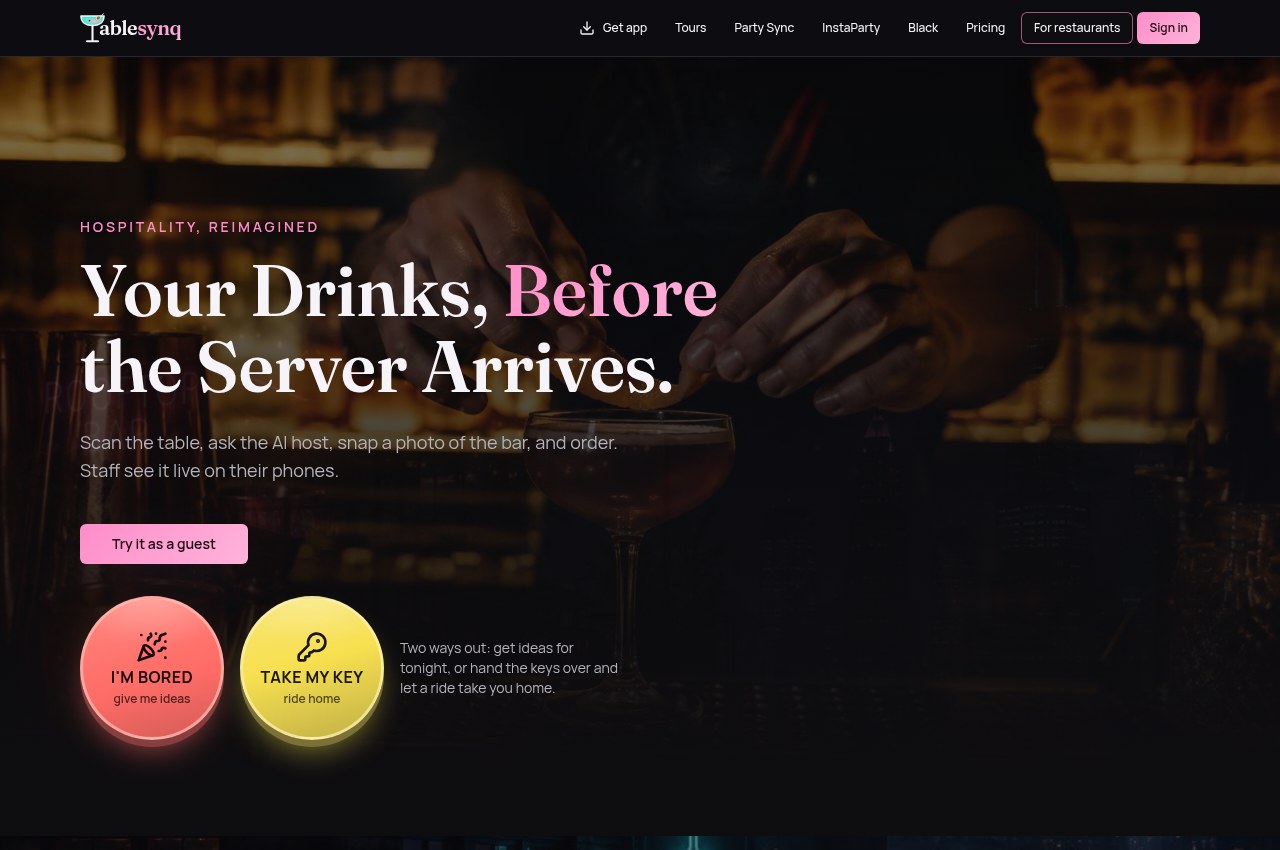 TableSynq public platform page